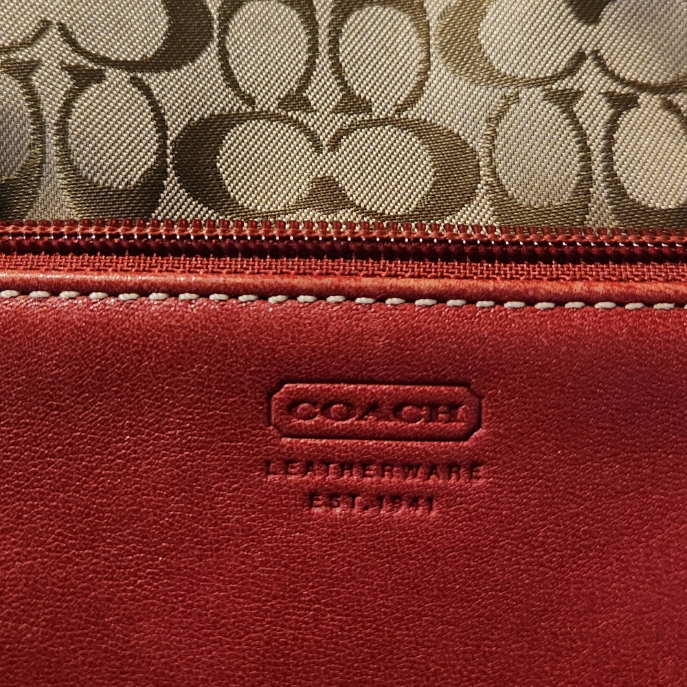 Coach Red Leather Wristlet - Picture 14 of 15